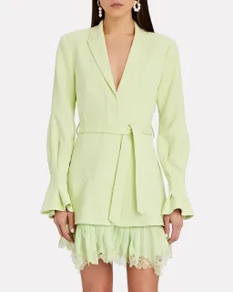 Jonathan Simkhai Victoria Lace Trimmed Blazer Dress Green Size 12 for rent on The Volte - image 2