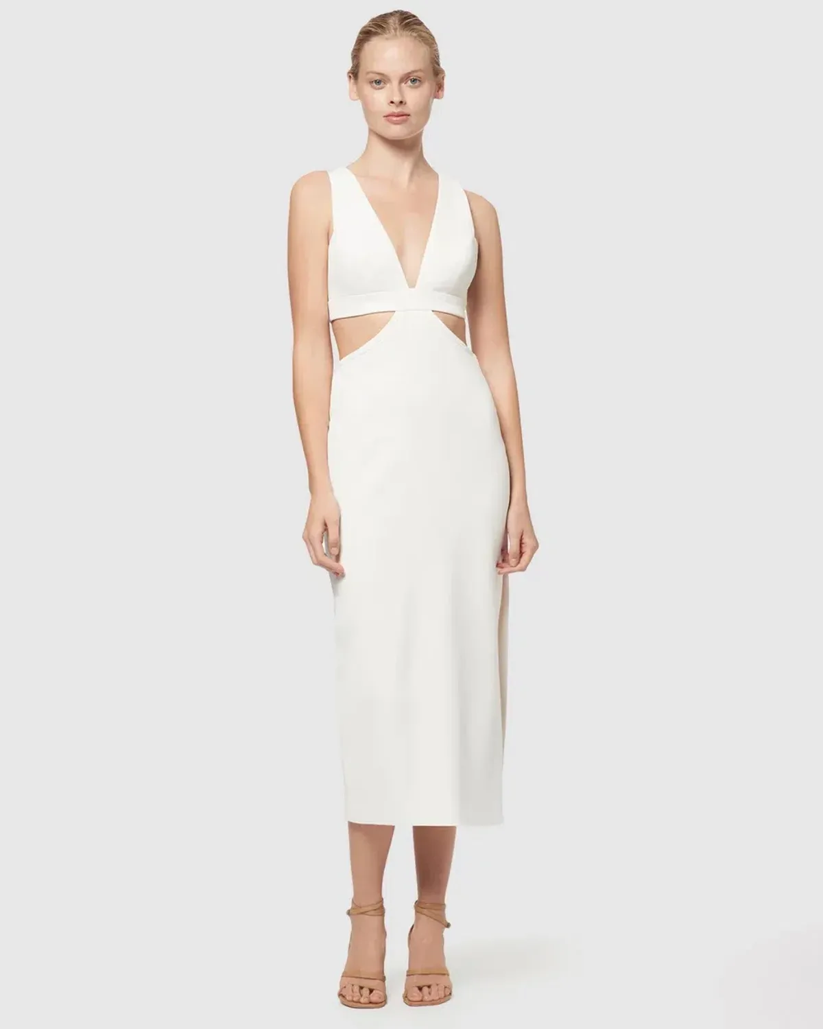 Manning Cartell Forbidden Fruit Midi Cut Out Dress White Size AU 6 - Image 1