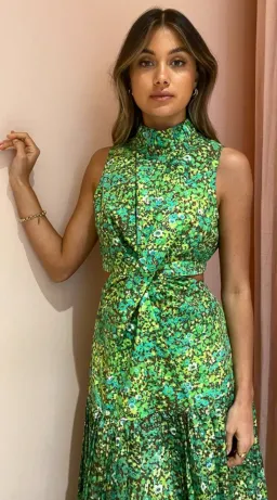 Alemais Phyllis Twist Dress Green Size AU 8  for rent on The Volte - image 2