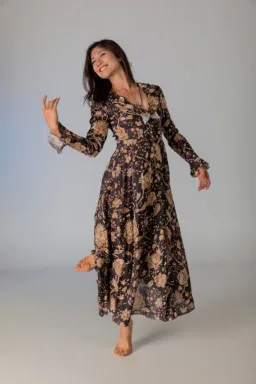 Zimmermann Veneto Ruffle-Trimmed Linen Maxi Dress Floral-Print Size 0/Au 8 for rent on The Volte - image 4