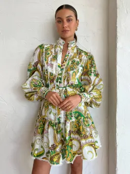 Alemais Octavia Ruffle Mini Dress Green Size 8 for rent on The Volte - image 6