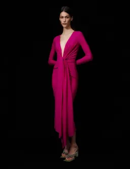 Solace London Lorena Midi Dress Barbie Pink Size 8 / S for rent on The Volte - image 2