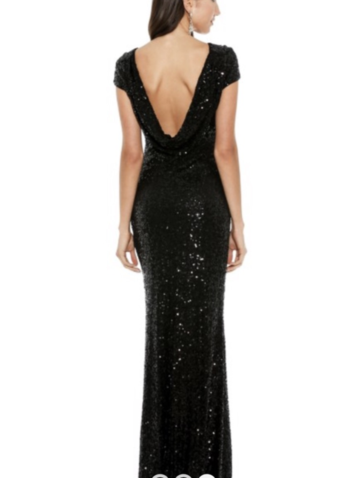 Langhem Black Sequin Gown size 6 - Image 3