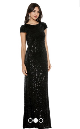Langhem Black Sequin Gown size 6 for rent on The Volte - image 2