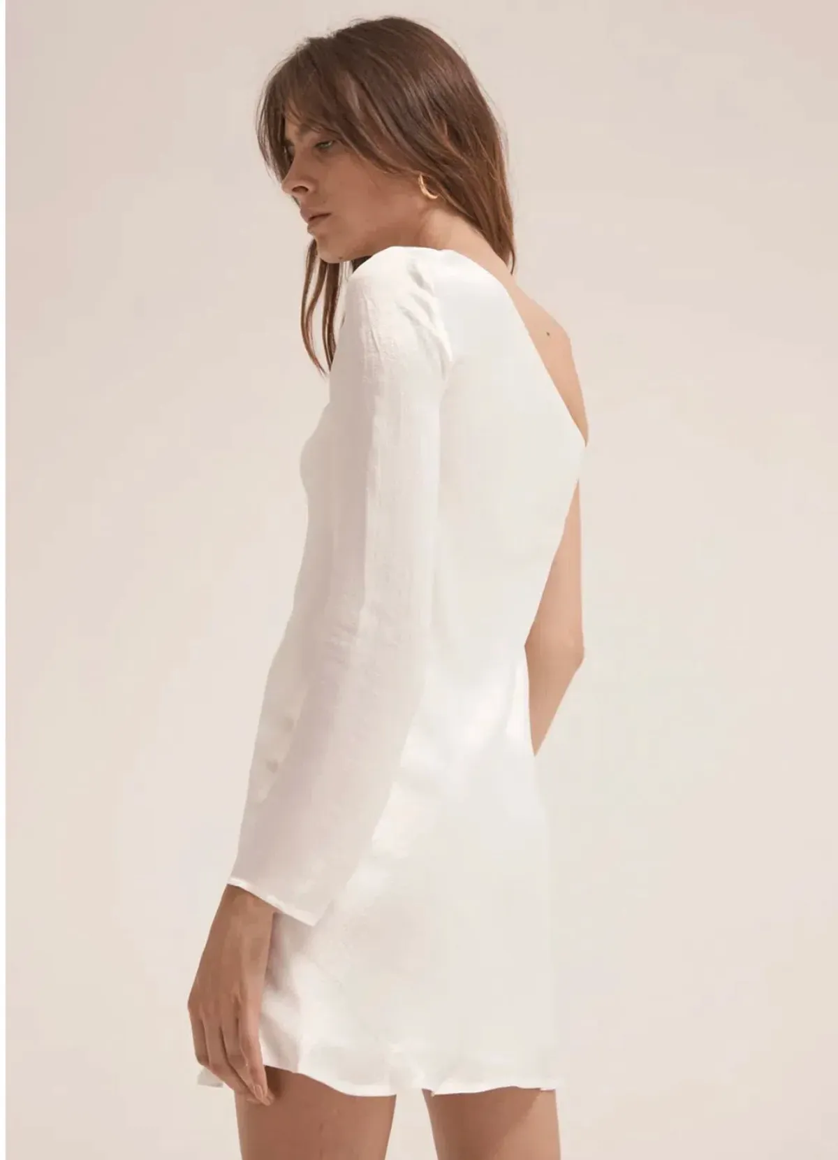 Third Form Running Water One Shoulder Mini Dress White Size 6 - Image 2