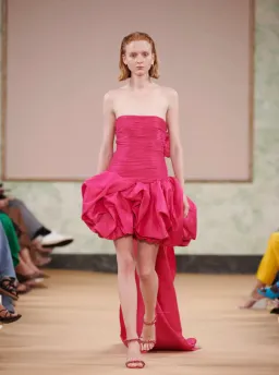 Aje Piacere Bubble Hem Mini Dress Fuchsia Size 6 / XS for rent on The Volte - image 7