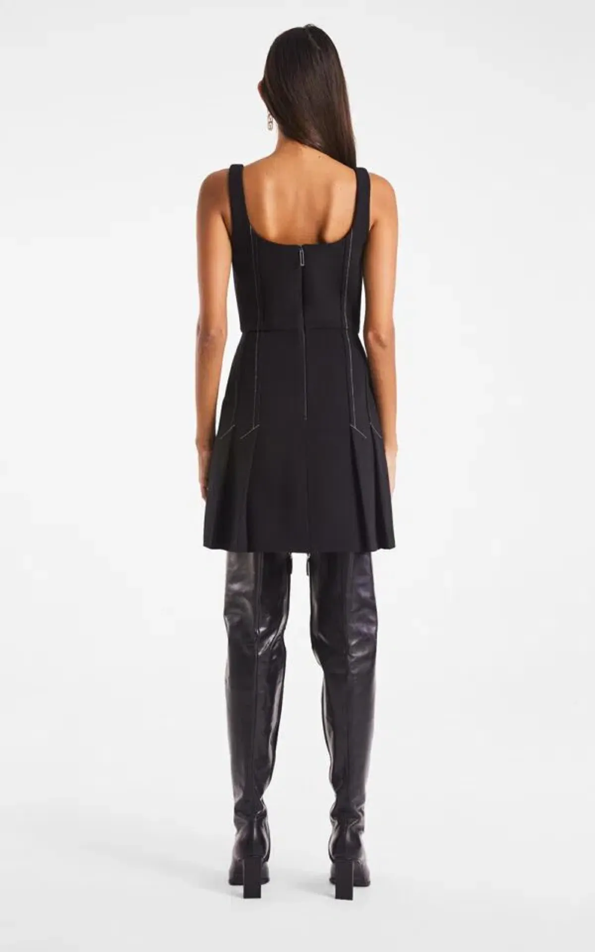 Dion Lee Corset Pleat Mini Dress Black Size 4 - Image 3