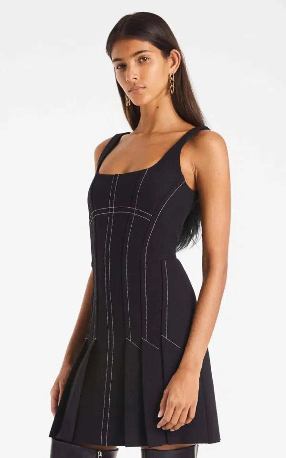 Dion Lee Corset Pleat Mini Dress Black Size 4 - Image 2