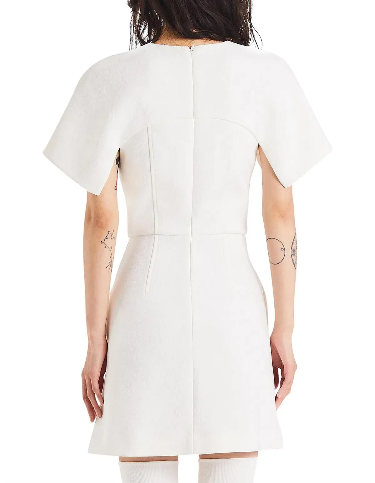 Dion Lee Hook and Eye Crepe Mini Dress White Size 6 - Image 2