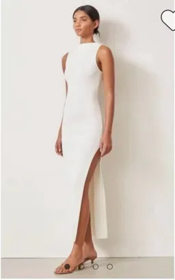 Bec & Bridge Noir Et Blanc Midi Dress Ivory Size 6 / XS for rent on The Volte - image 1