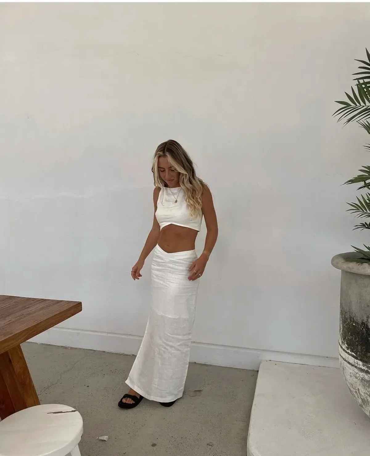 Sir the Label Ambroise Knot Crop Top and Midi Skirt Set White Size 1/Au 8 - Image 2