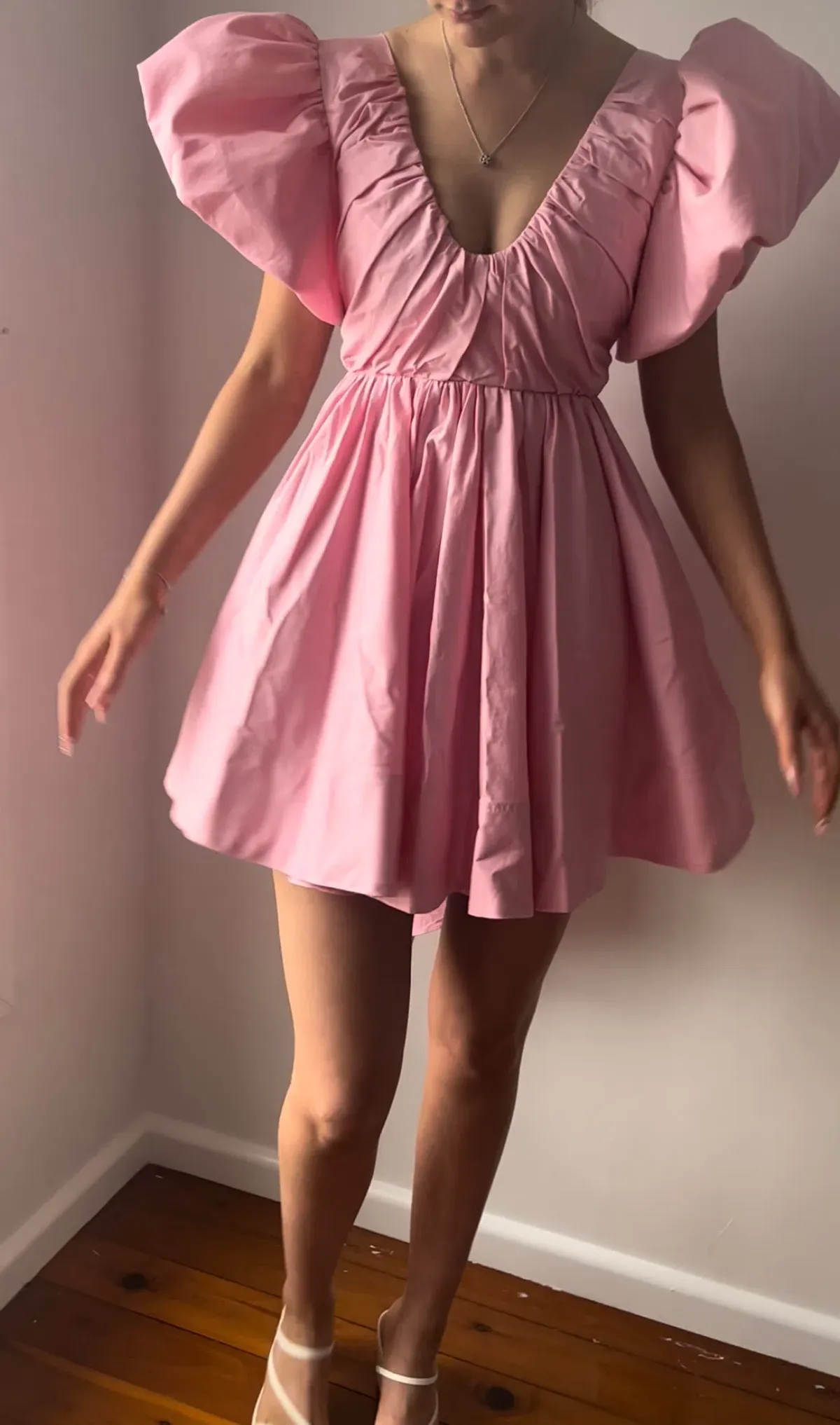 Aje Gretta Bow Back Mini Dress Ballerina Pink Size AU 6 - Image 3