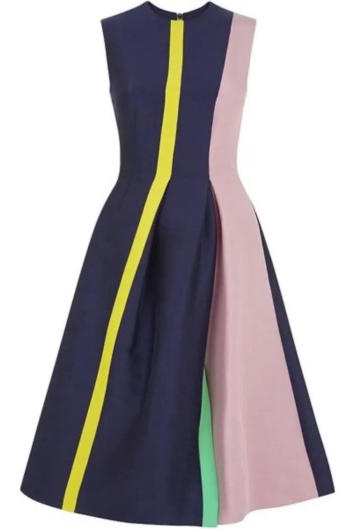 Roksanda Navy And Stripe Midi Dress Navy Blue Size AU 8 - Image 2