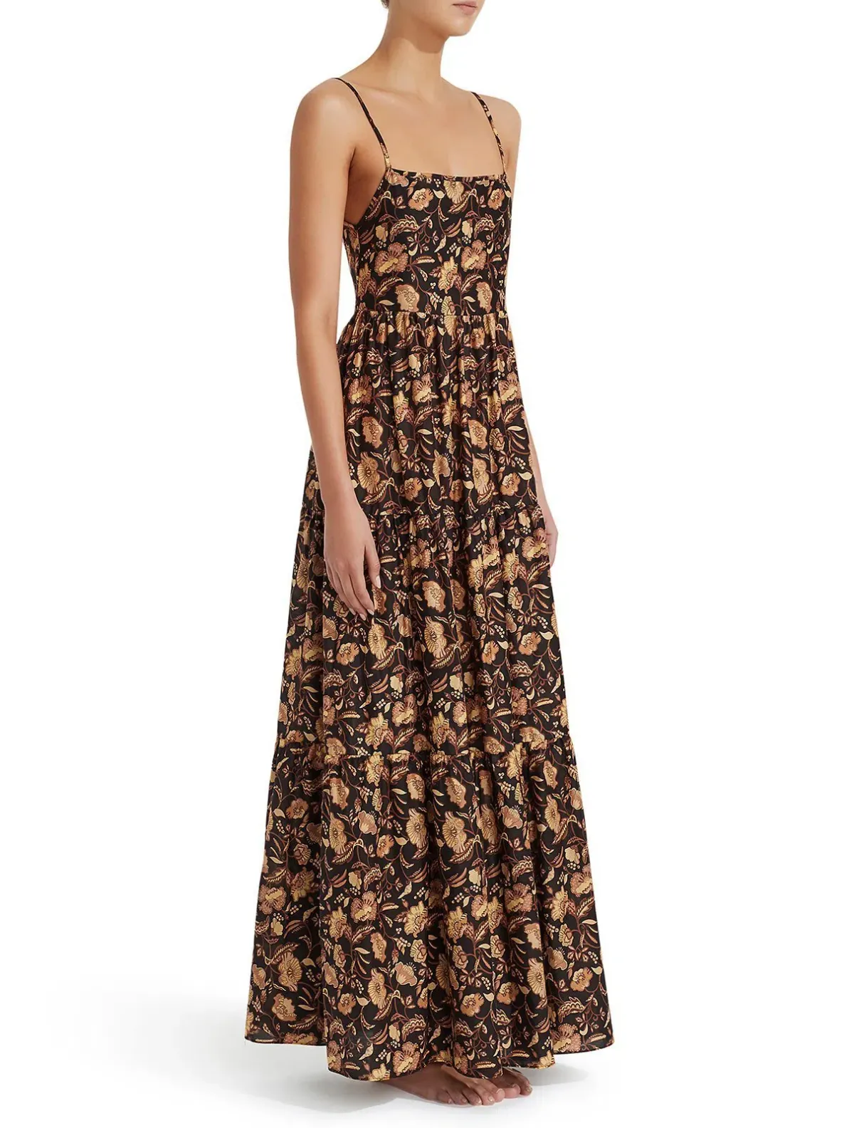 Matteau Tiered Low Back Sundress Print Brown Size 1 / AU 8 - Image 1