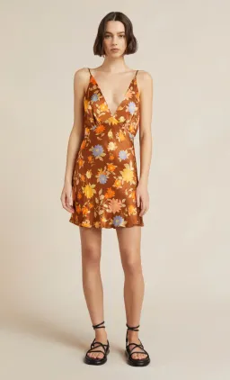 Bec & Bridge Carmen Floral satin mini dress Orange Size AU 8 for rent on The Volte - image 2