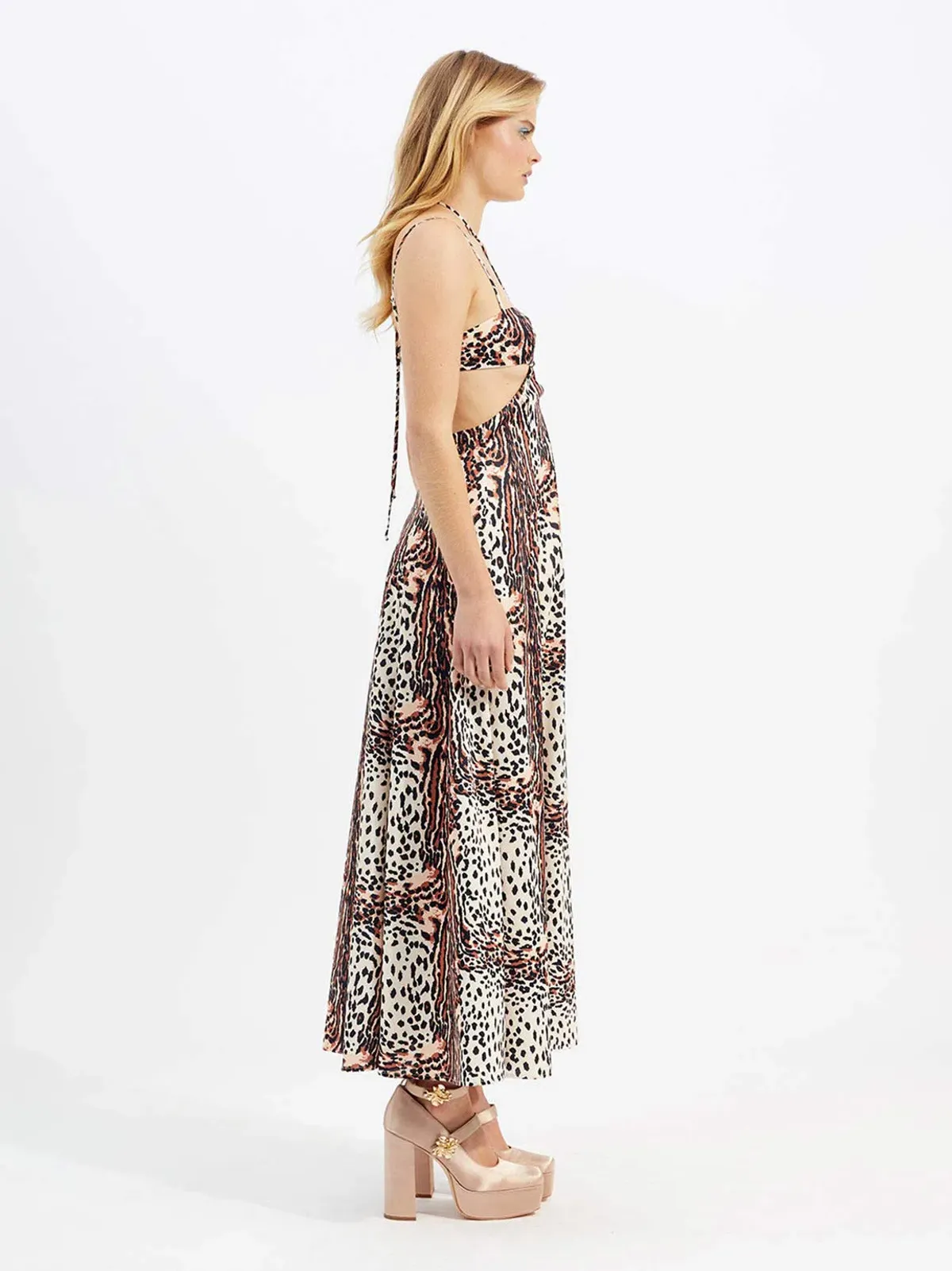 Alice McCall Havana Affair Midi Dress Tigers Eye Size 12 / L - Image 4