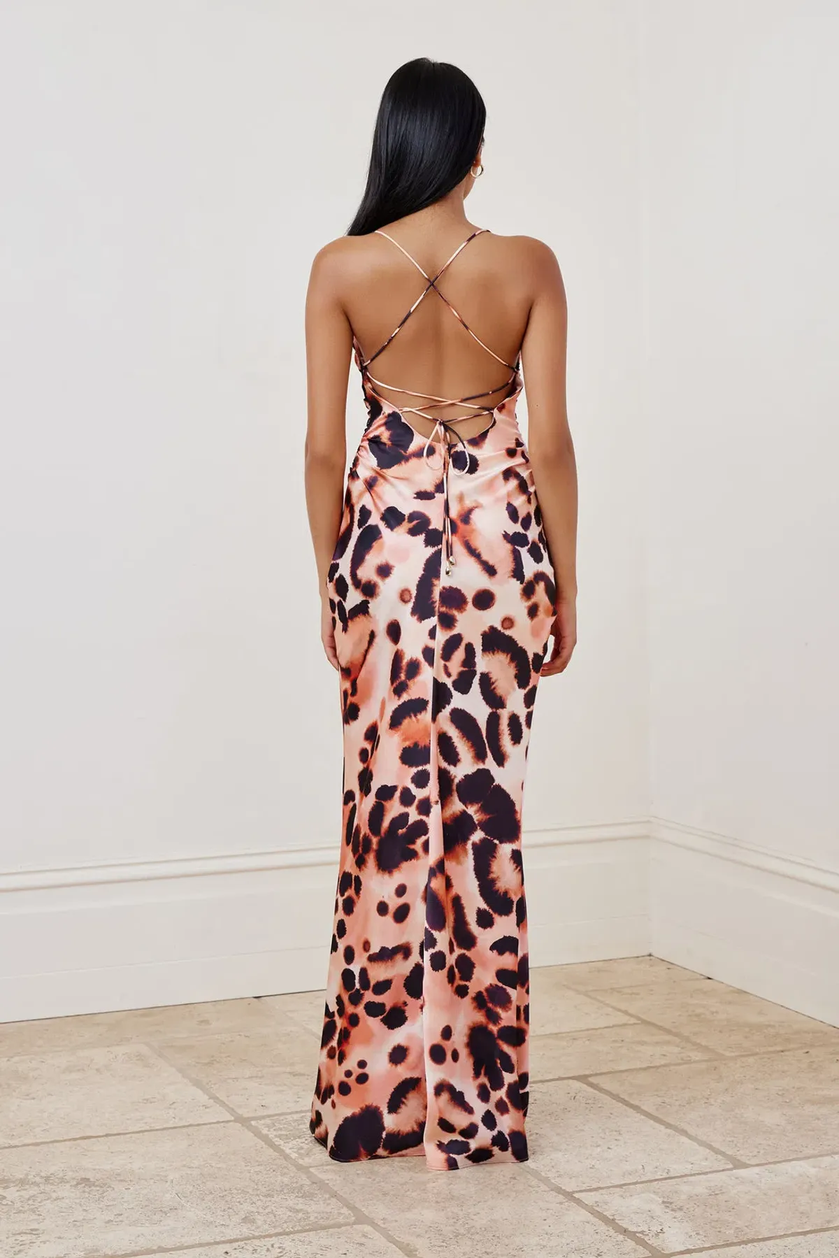 Lexi Scarlet Maxi Dress Leopard Print Size 8 - Image 3