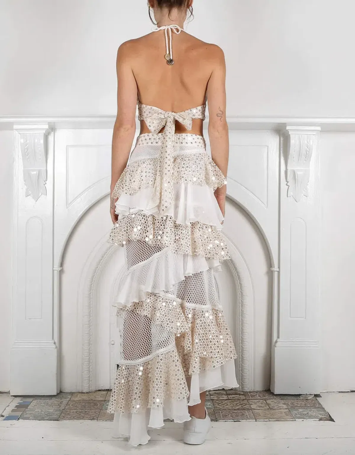 Ixiah the Label Sequin Outlaw Set White Size 6 - Image 3