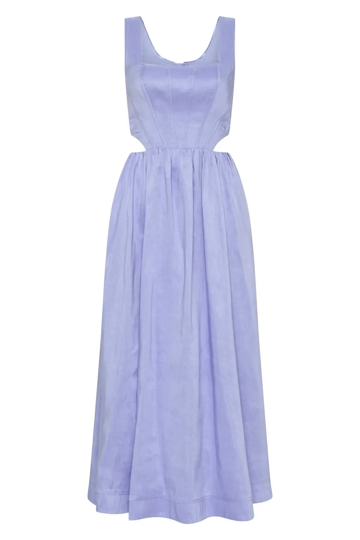 Aje Virginie Cut Out Midi Dress Cool Lavender Size 6 - Image 5