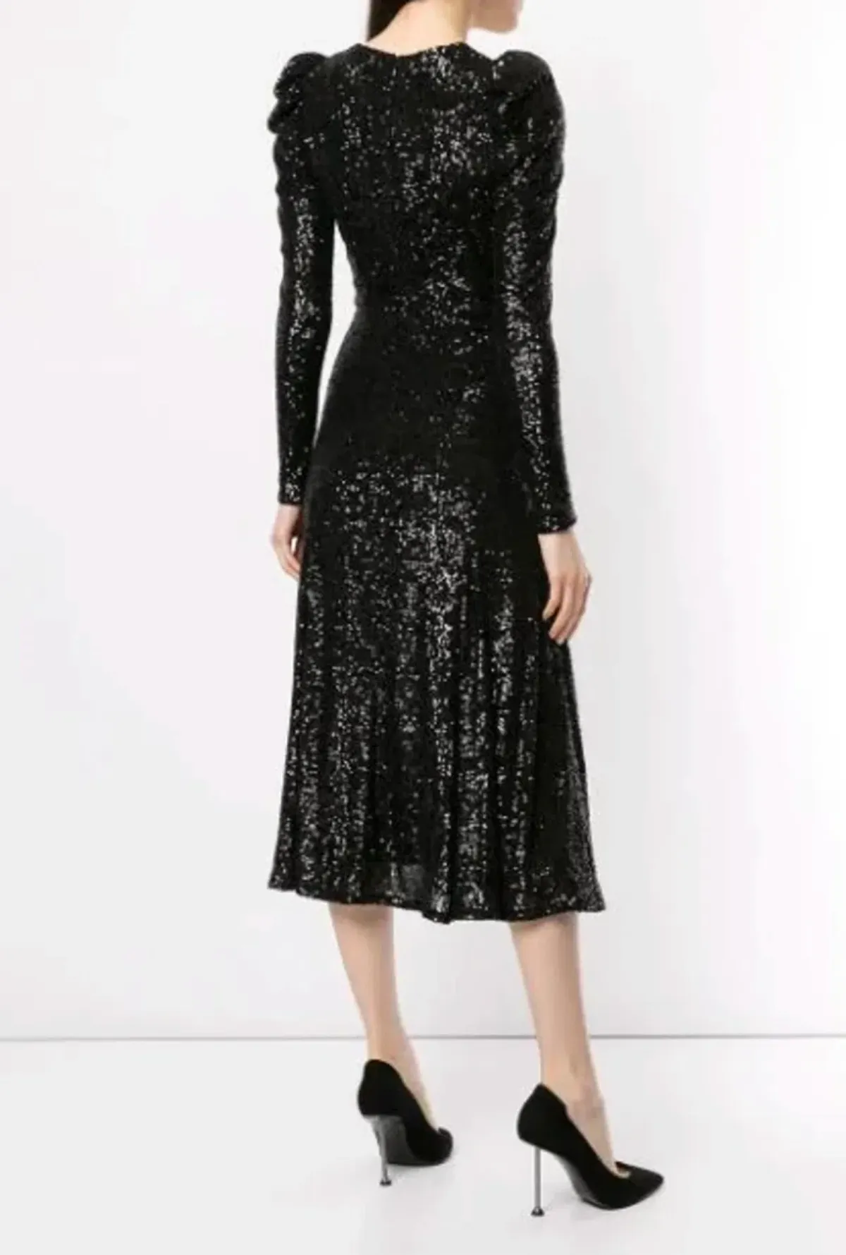 Rachel Gilbert Nancy Midi Black Dress Size 8 - Image 3