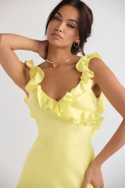House of CB Tink Buttercup Mini Dress Yellow Size S / Au 8 for rent on The Volte - image 7