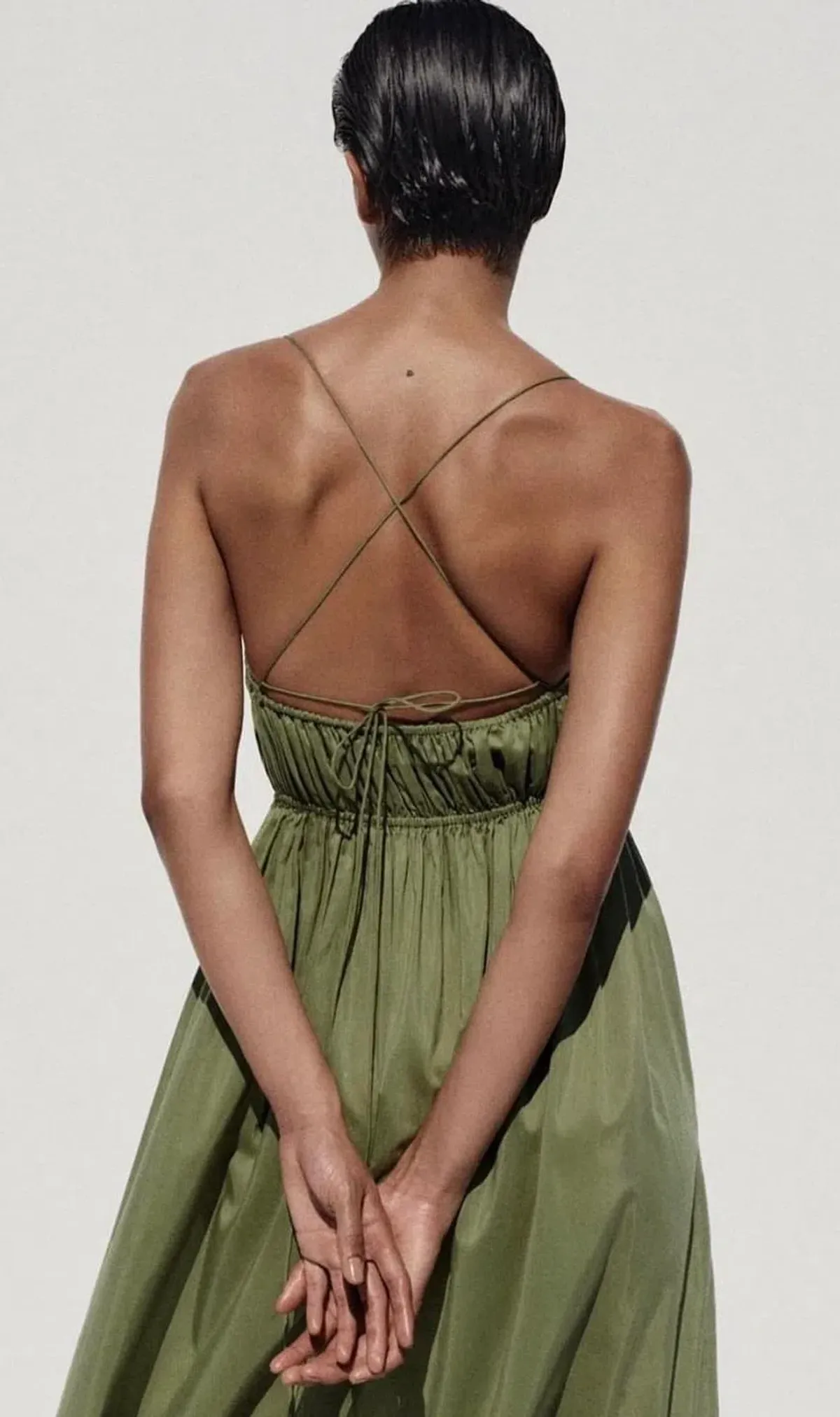 Matteau Shirred Cami Dress Green Size 8 - Image 2