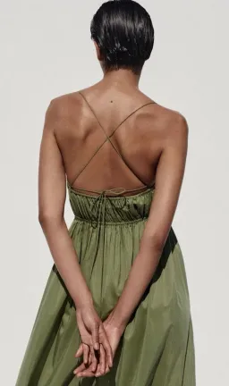 Matteau Shirred Cami Dress Green Size 8 for rent on The Volte - image 2