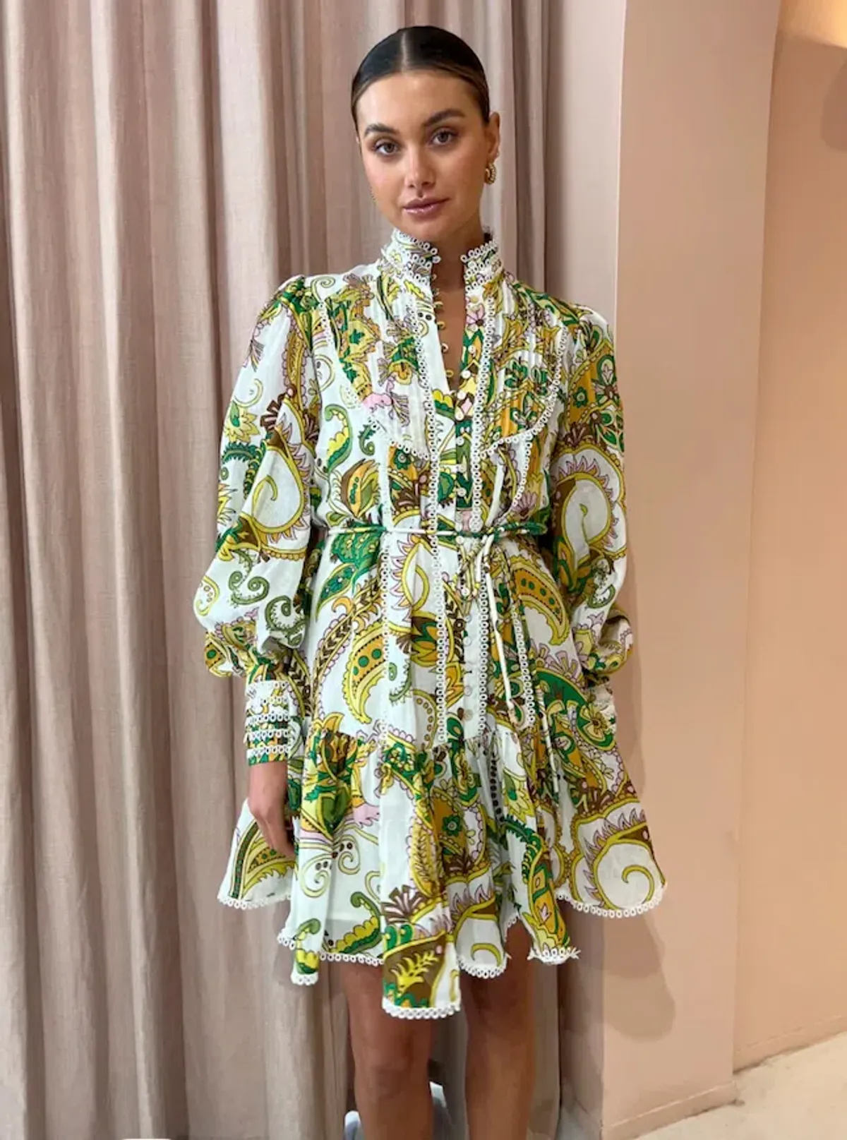 Alemais Octavia Ruffle Mini Dress Ivory Size 8 - Image 5