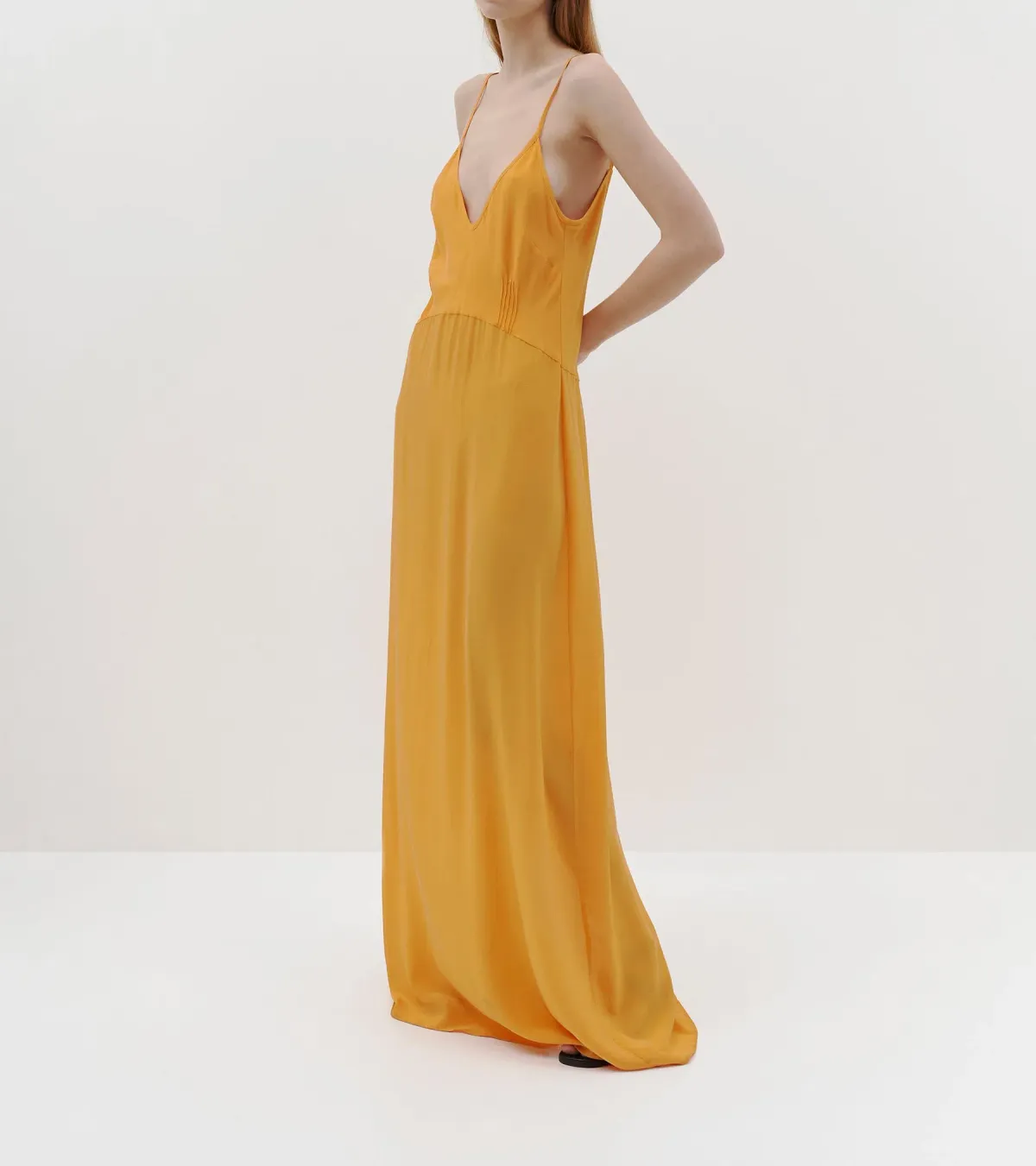 Bassike Silk Longerline Slip Dress in Tangerine Size 00 / Au 6 - Image 4