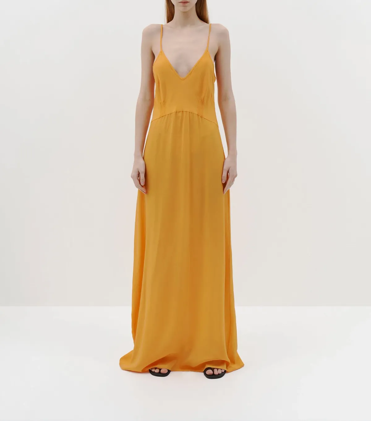 Bassike Silk Longerline Slip Dress in Tangerine Size 00 / Au 6 - Image 1