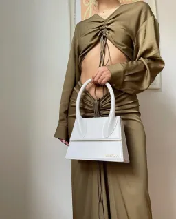 Christopher Esber Ruched Disconnect Shirt Dress Green Size AU 8 for rent on The Volte - image 2