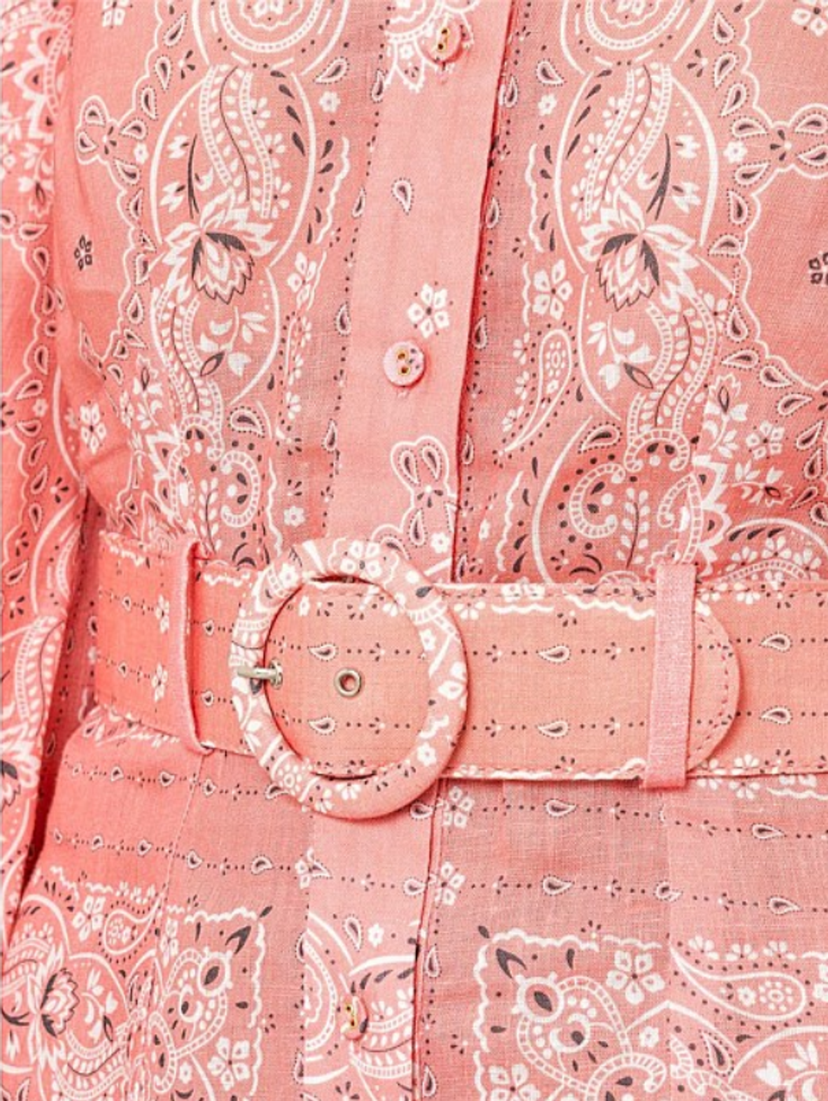 Zimmermann Bandana Shirt Dress Pink Print Size 12 - Image 5