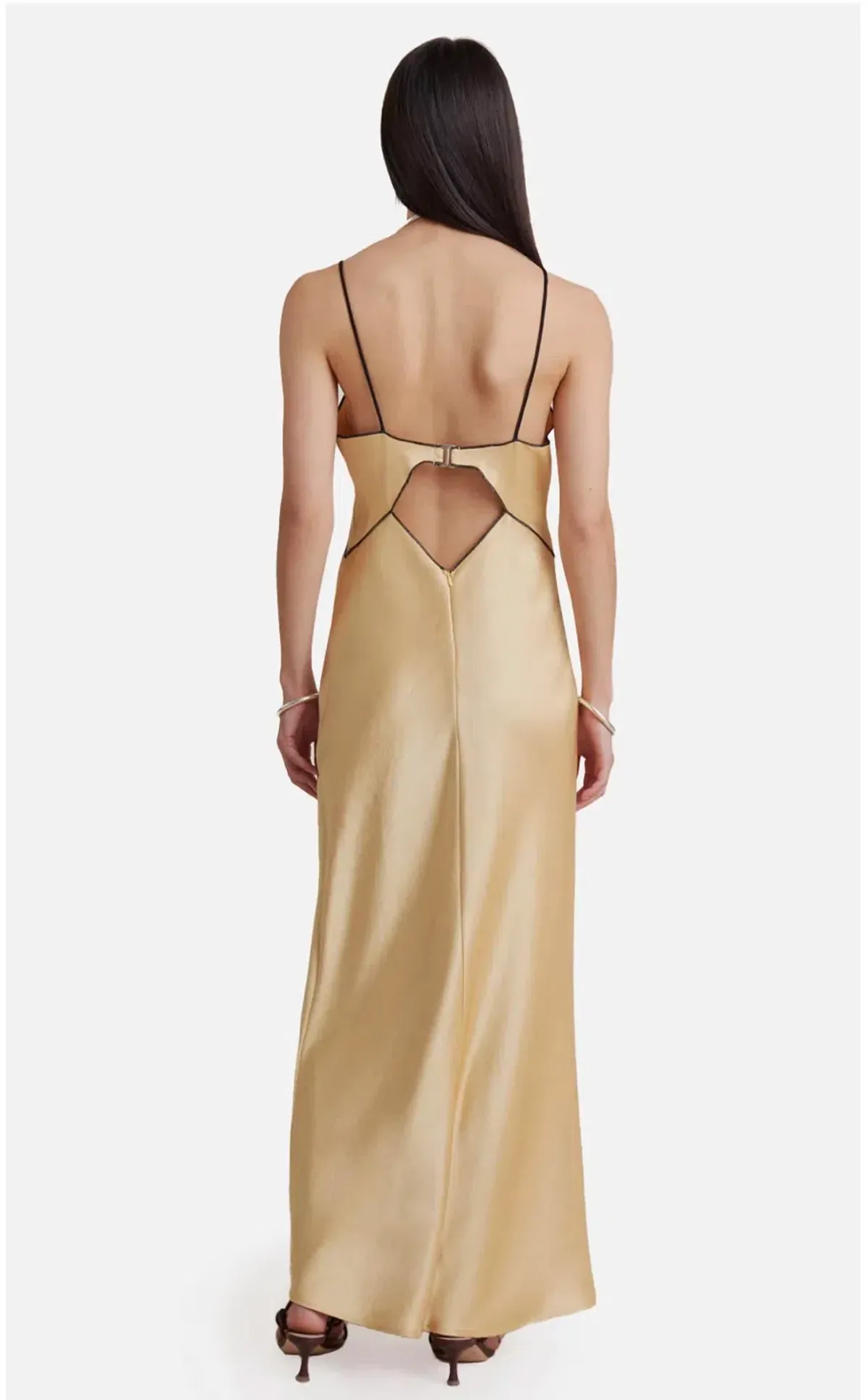Bec & Bridge Hazel Maxi Dress Wheat Gold Size AU 12 - Image 3