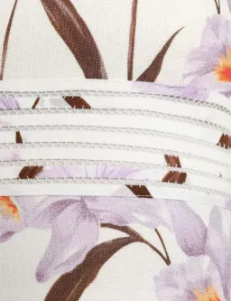 Zimmermann Corsage Linear Orchid Print Ivory Dress White Size 2 / AU 12 for rent on The Volte - image 2