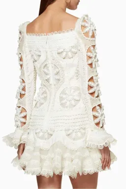 Zimmermann Whitewave Doily Dress White Size 1 / AU 10 for rent on The Volte - image 3