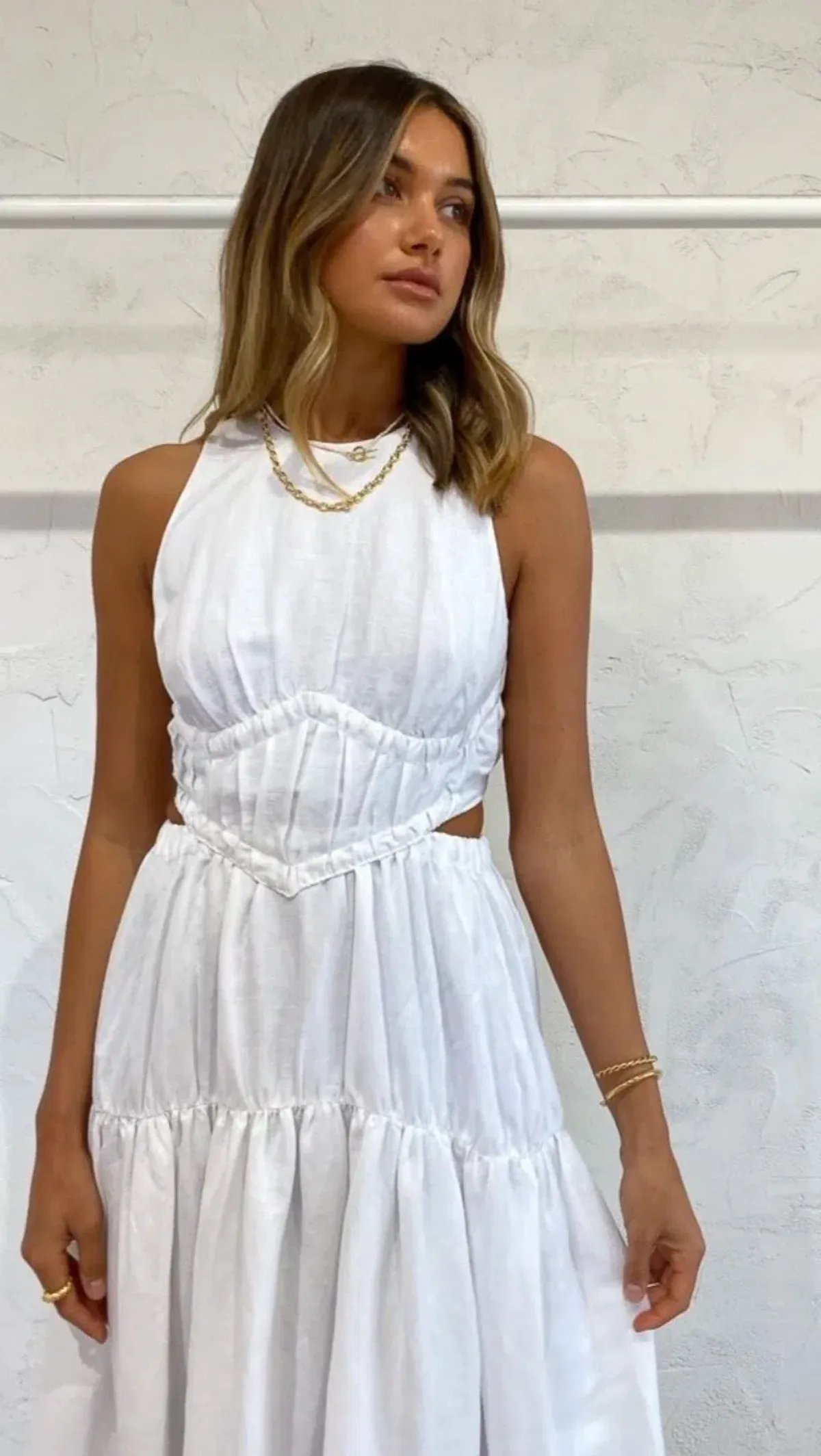 Camilla And Marc Milano Midi Dress White Size AU 6 - Image 3