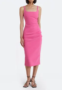 Bec & Bridge Karina Tuck Midi Dress Pink Size 8 / S for rent on The Volte - image 3