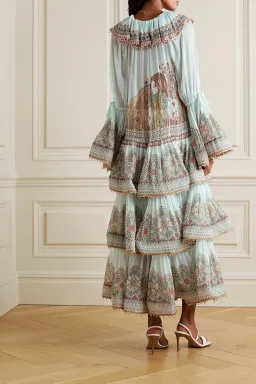 Zimmermann Kaleidoscope Gathered Midi Dress Print Size 4 / Au 16 for rent on The Volte - image 2