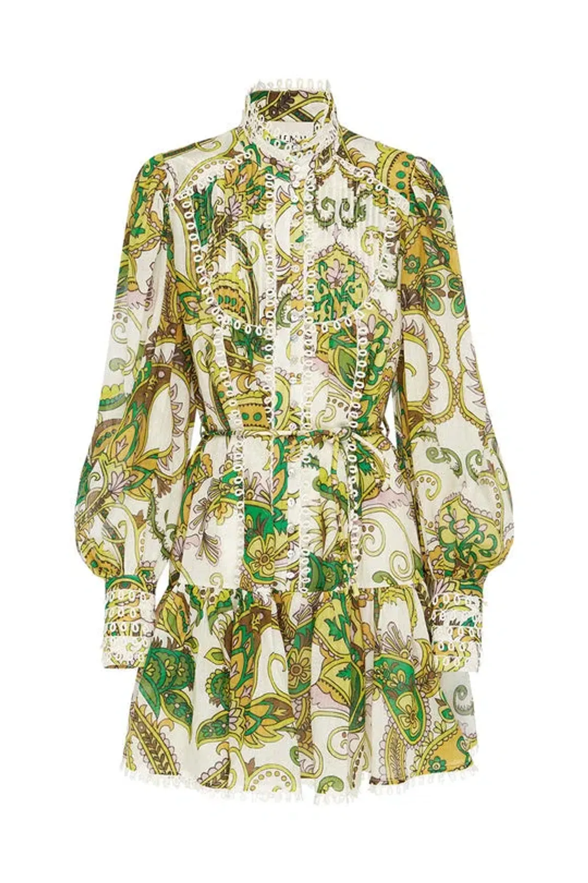 Alemais Octavia Ruffle Mini Dress Green Size 8 - Image 5