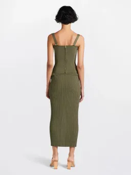 Dion Lee Laced Corset Bodice & Lace Up Eyelet Skirt Set in Moss Size M / Au 10 for rent on The Volte - image 3