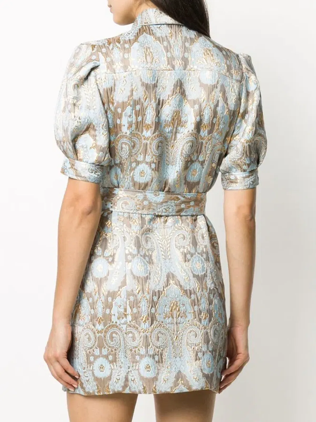 Sandro Paris Dorlan Dorlan Brocade Shirt Dress Print Size M / Au 10 - Image 3