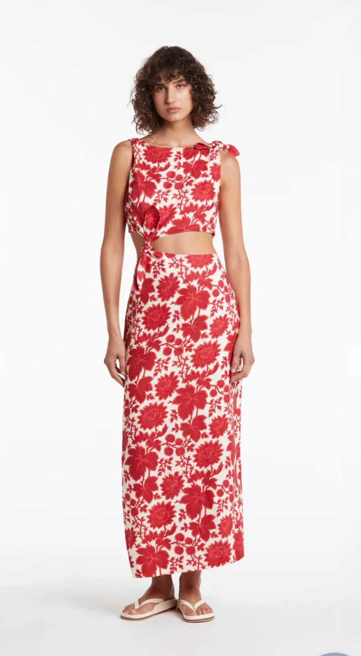 Sir the Label Cinta Knot Midi Dress Valentina Floral Print Size 6 - Image 1