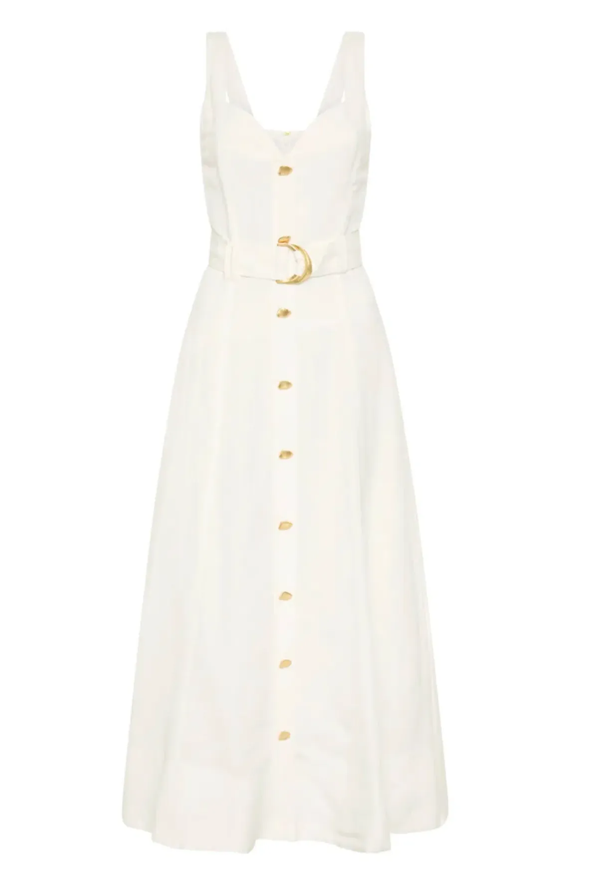 Aje Clay Belted Midi Dress Ivory Size 6 / XS - Image 4