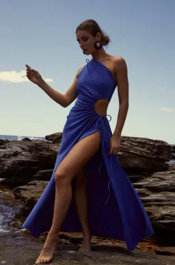 Sonya Moda Nour Cobalt Maxi Dress in Blue Shimmer Size 10 / M for rent on The Volte - image 2