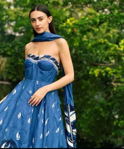 Zimmermann High Tide Eyelet Maxi Dress Blue Sailboats Size 1 / Au 10 for rent on The Volte - image 2