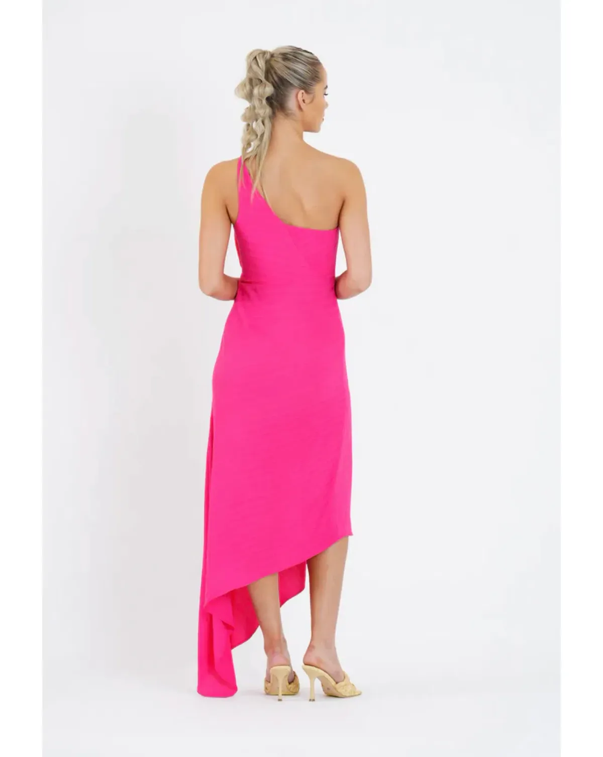 One Fell Swoop Pearl Midi Dress Pink Size AU 12 - Image 3