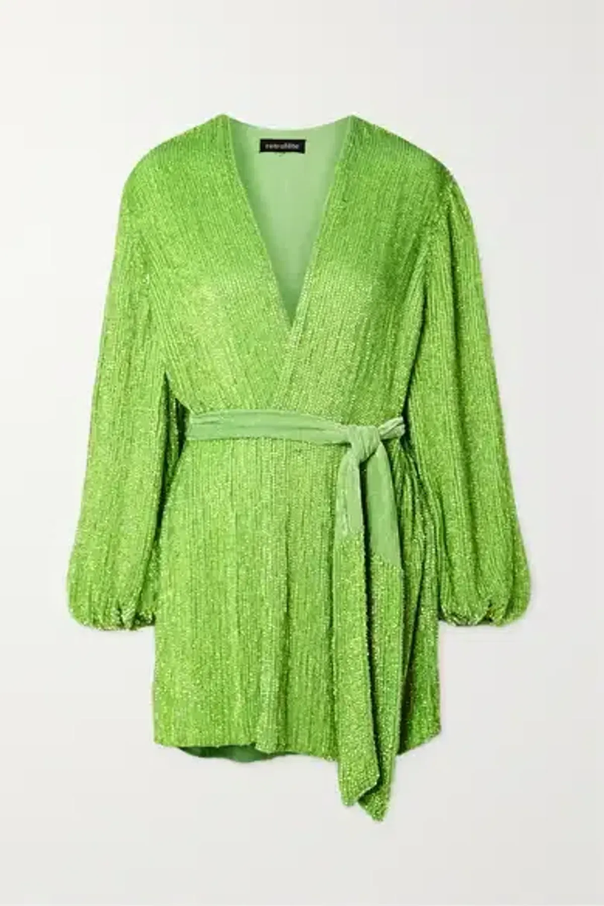 Retrofete Gabrielle Sequin Robe Lime Green Size AU 8 - Image 3
