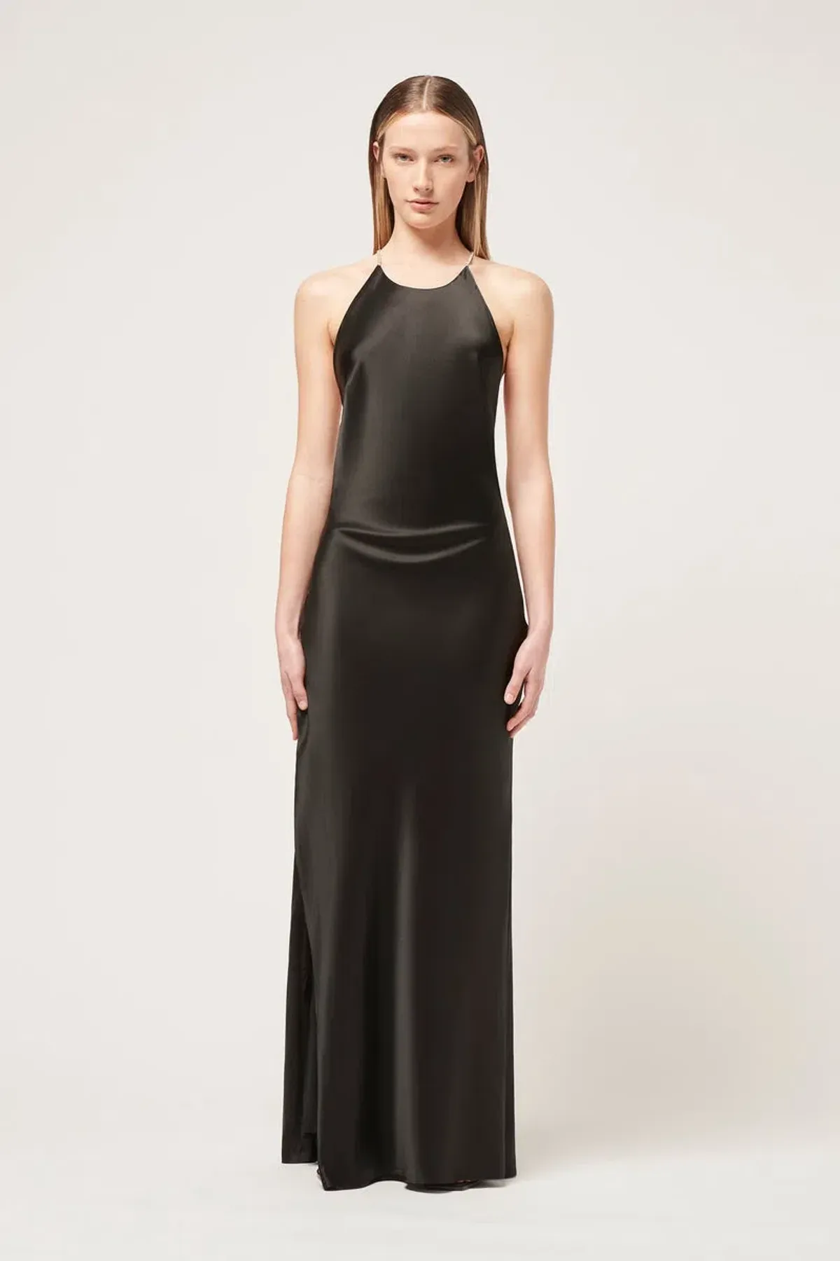 Michael Lo Sordo Hudson Bias Crystalline Maxi Dress Black Size 8 - Image 2