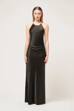 Michael Lo Sordo Hudson Bias Crystalline Maxi Dress Black Size 8 for rent on The Volte - image 2