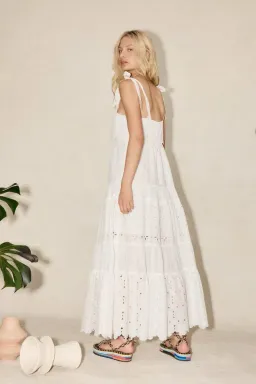 Alemais Evie Panelled Midi Dress White Size 14 for rent on The Volte - image 2